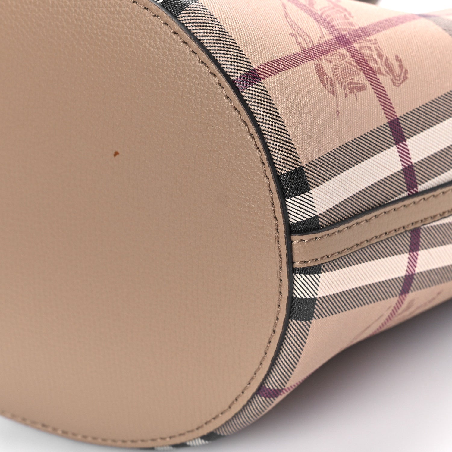 Burberry Haymarket Check Colours Small Lorne Bucket Crossbody Camel 7 of 8