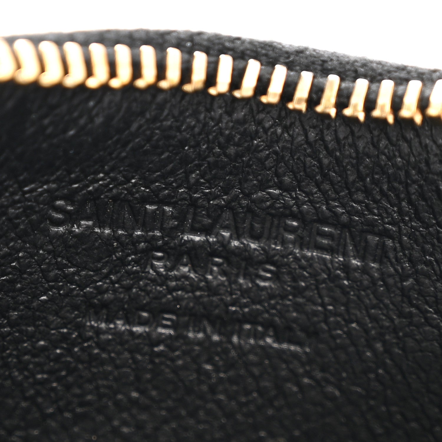 Saint Laurent Calfskin 5 Fragments Zip Pouch Card Holder Black