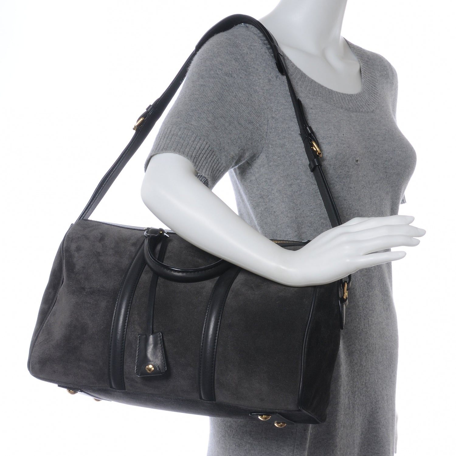 Louis Vuitton Suede Calfskin SC Bag MM Asphalt 2 of 7