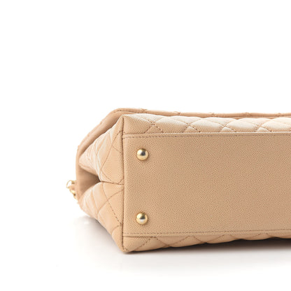 Chanel Caviar Quilted Small Coco Handle Flap Beige 8 of 10