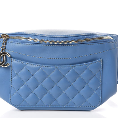 Chanel Lambskin Quilted Bi Waist Bag Fanny Pack Blue 8 of 11