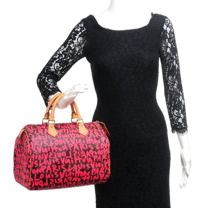 Louis Vuitton Monogram Graffiti Speedy 30 Fuchsia 2 of 7