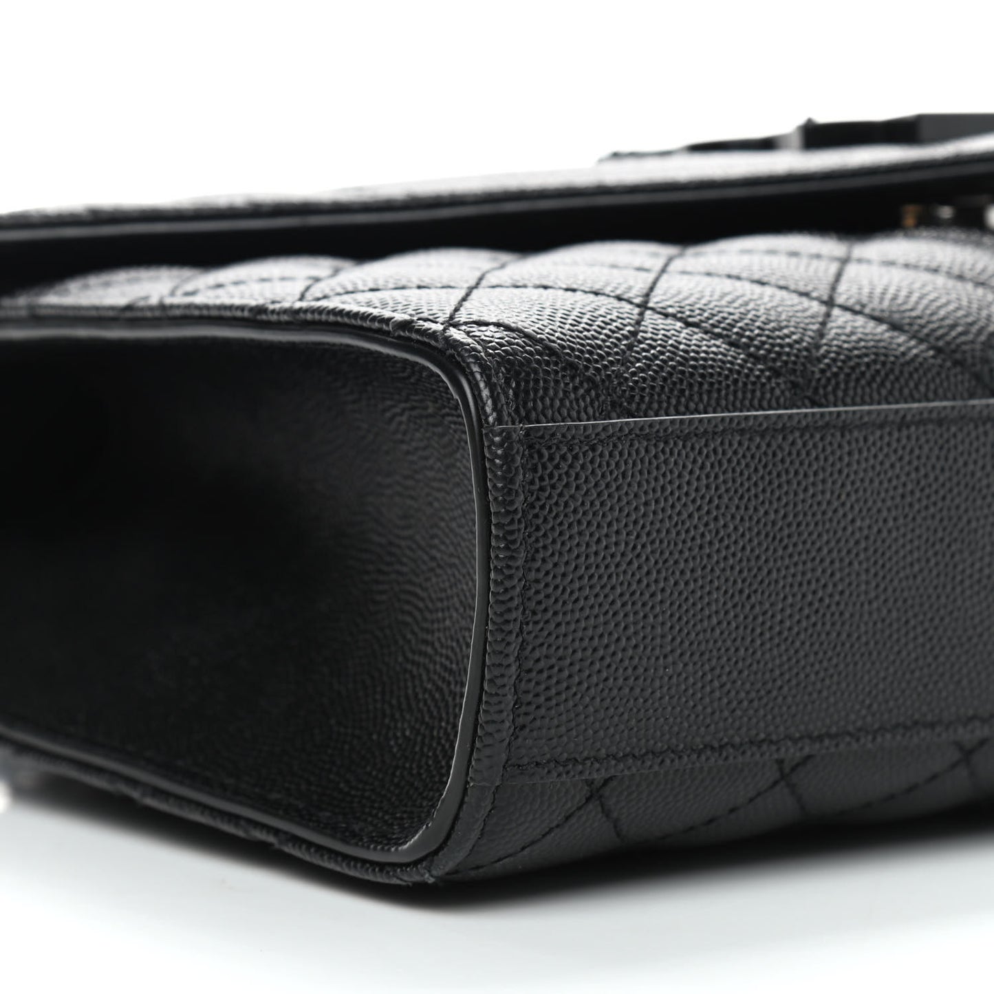 Grain De Poudre Textured Mixed Matelasse Triquilt Medium Monogram Satchel Black