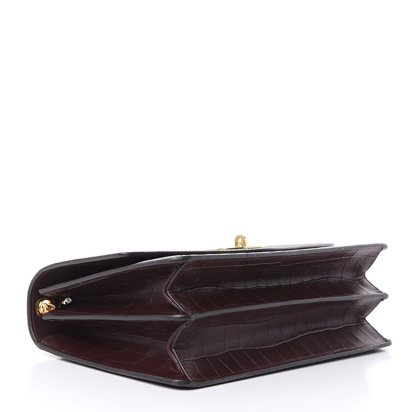 Calfskin Crocodile Embossed Large Darley Oxblood