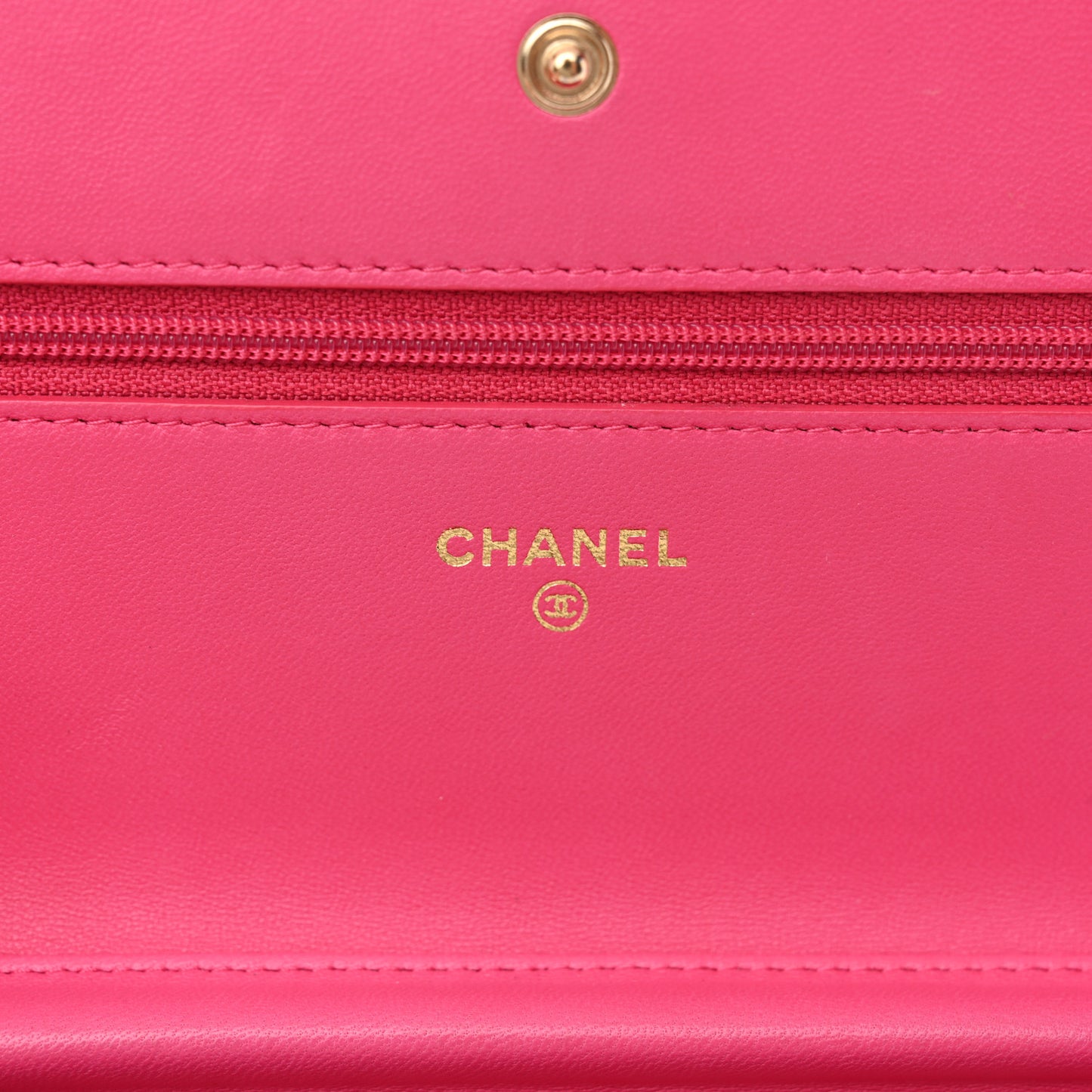 Lambskin Quilted Boy Wallet On Chain WOC Dark Pink