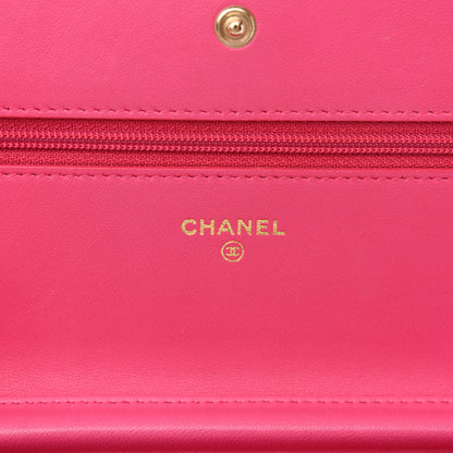 Chanel Lambskin Quilted Boy Wallet On Chain WOC Dark Pink 5 of 12