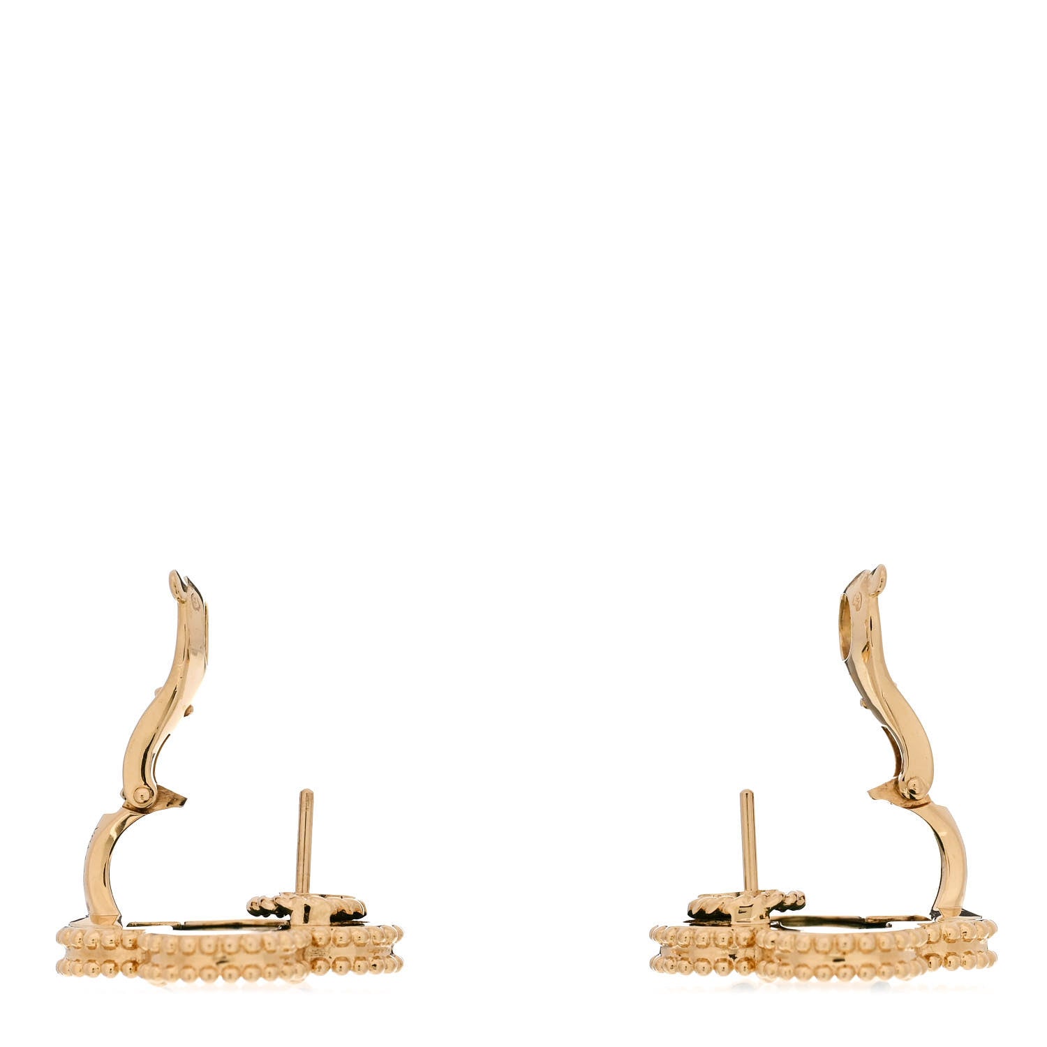 Van Cleef & Arpels 18K Yellow Gold Malachite Magic Alhambra Earrings 3 of 5