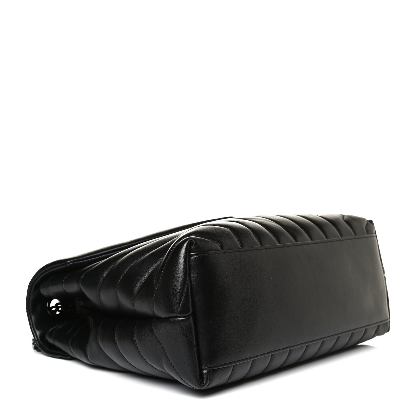 Calfskin Y Quilted Monogram Medium Loulou Chain Satchel Black