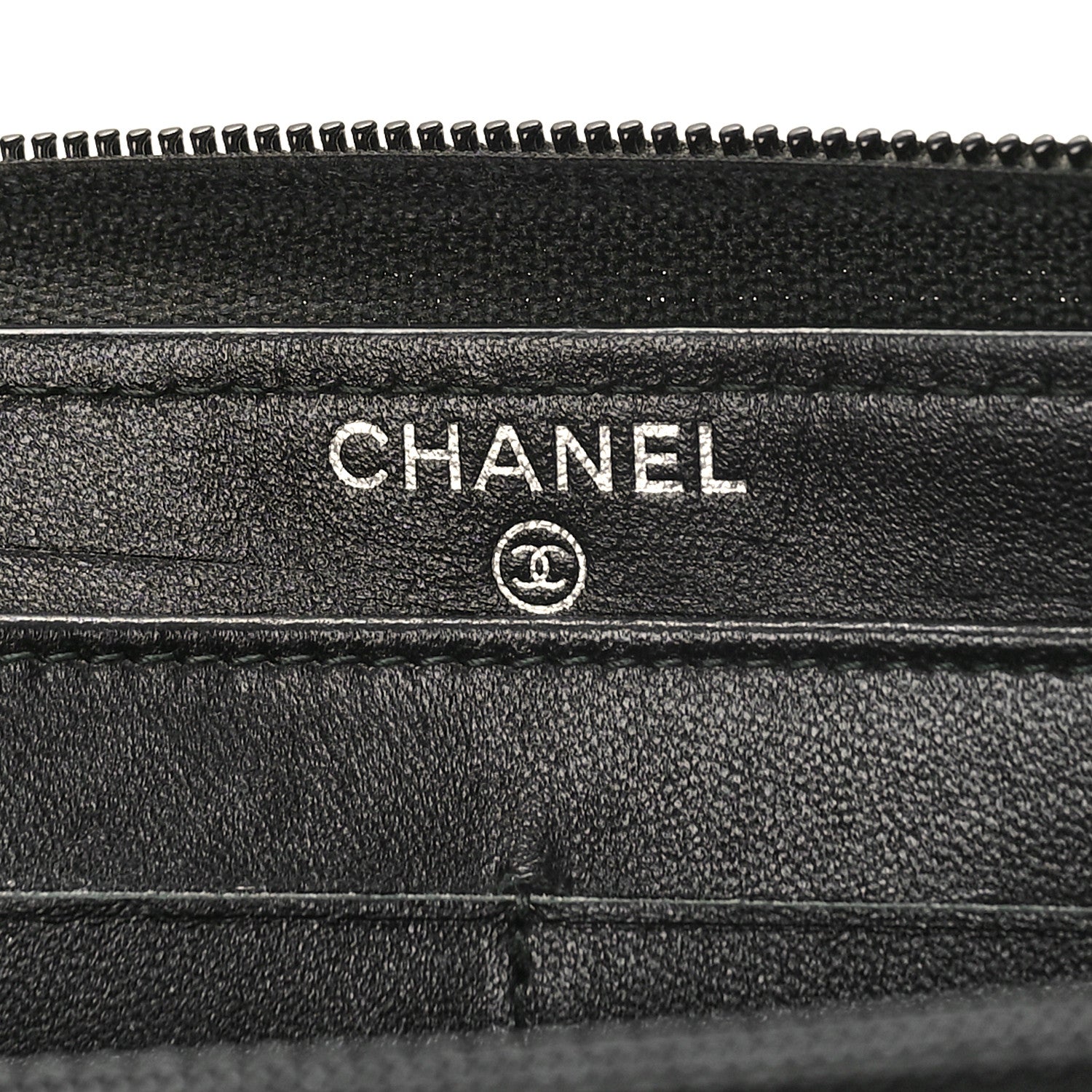 Chanel Calfskin Chevron Zip Around Boy Wallet Black 6 of 9
