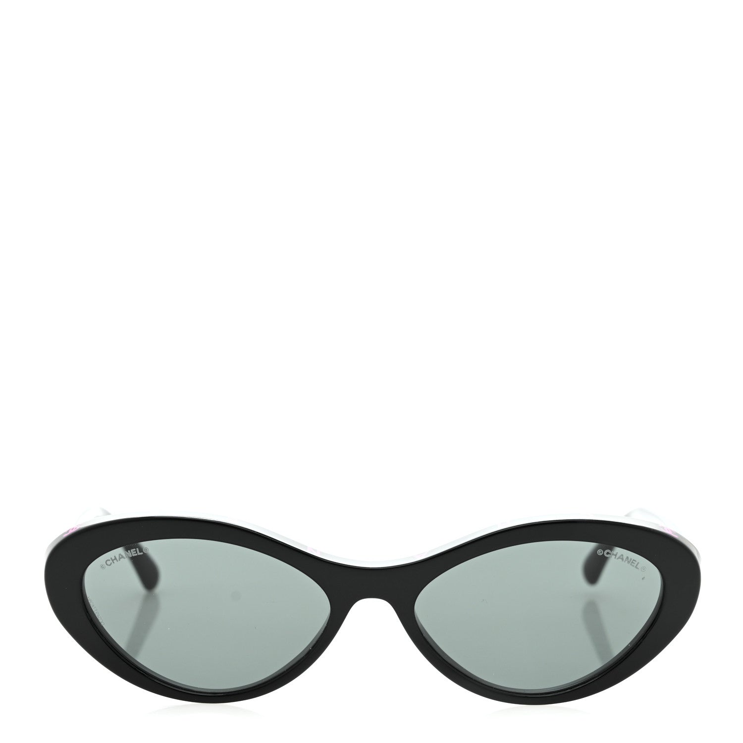 Chanel Acetate Oval Sunglasses 5416 Black Pink 2 of 8