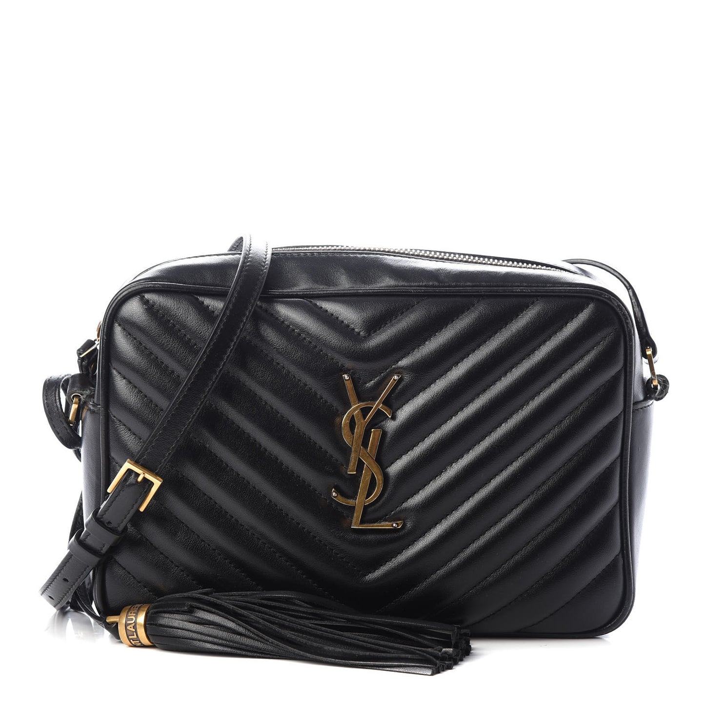 Calfskin Matelasse Monogram Lou Camera Bag Black