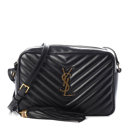 Saint Laurent Calfskin Matelasse Monogram Lou Camera Bag Black 1 of 9