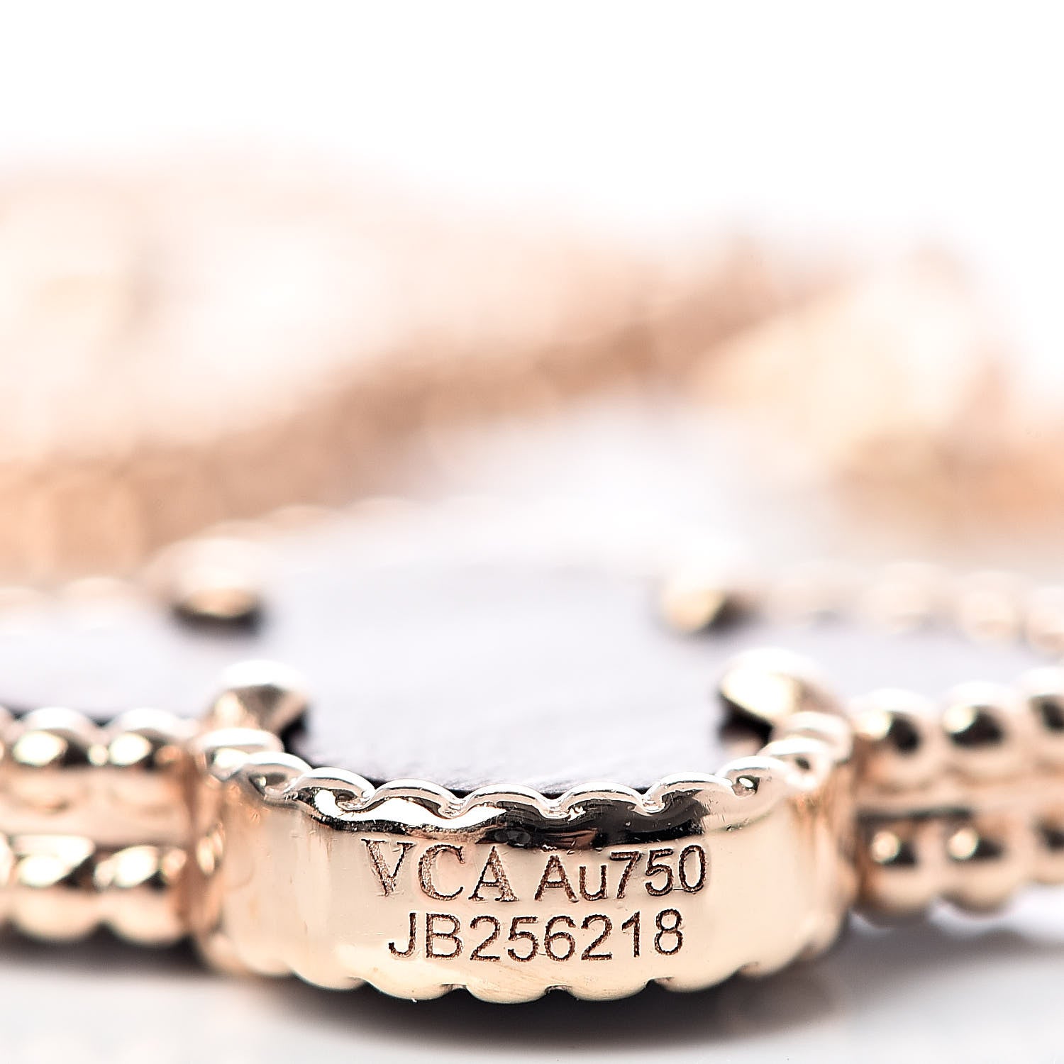 Van Cleef & Arpels 18K Rose Gold Letterwood 5 Motifs Creased Vintage Alhambra Bracelet 4 of 5