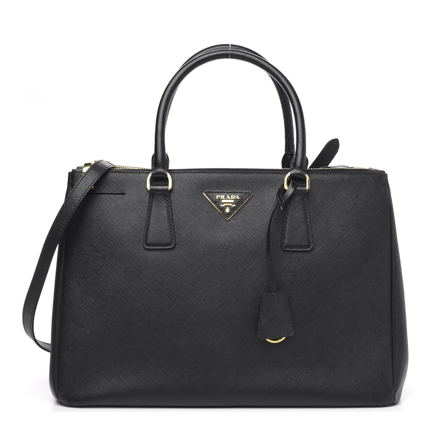 Prada Saffiano Medium Galleria Double Zip Tote Black 1 of 9