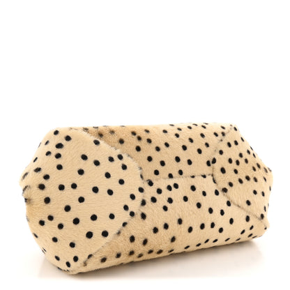 Chanel Pony Hair Cheetah Print Pretty CC Clutch With Strap Light Beige Black 4 of 11