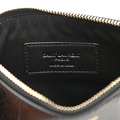 Saint Laurent Snakeskin Pouch With Chain Black 6 of 11