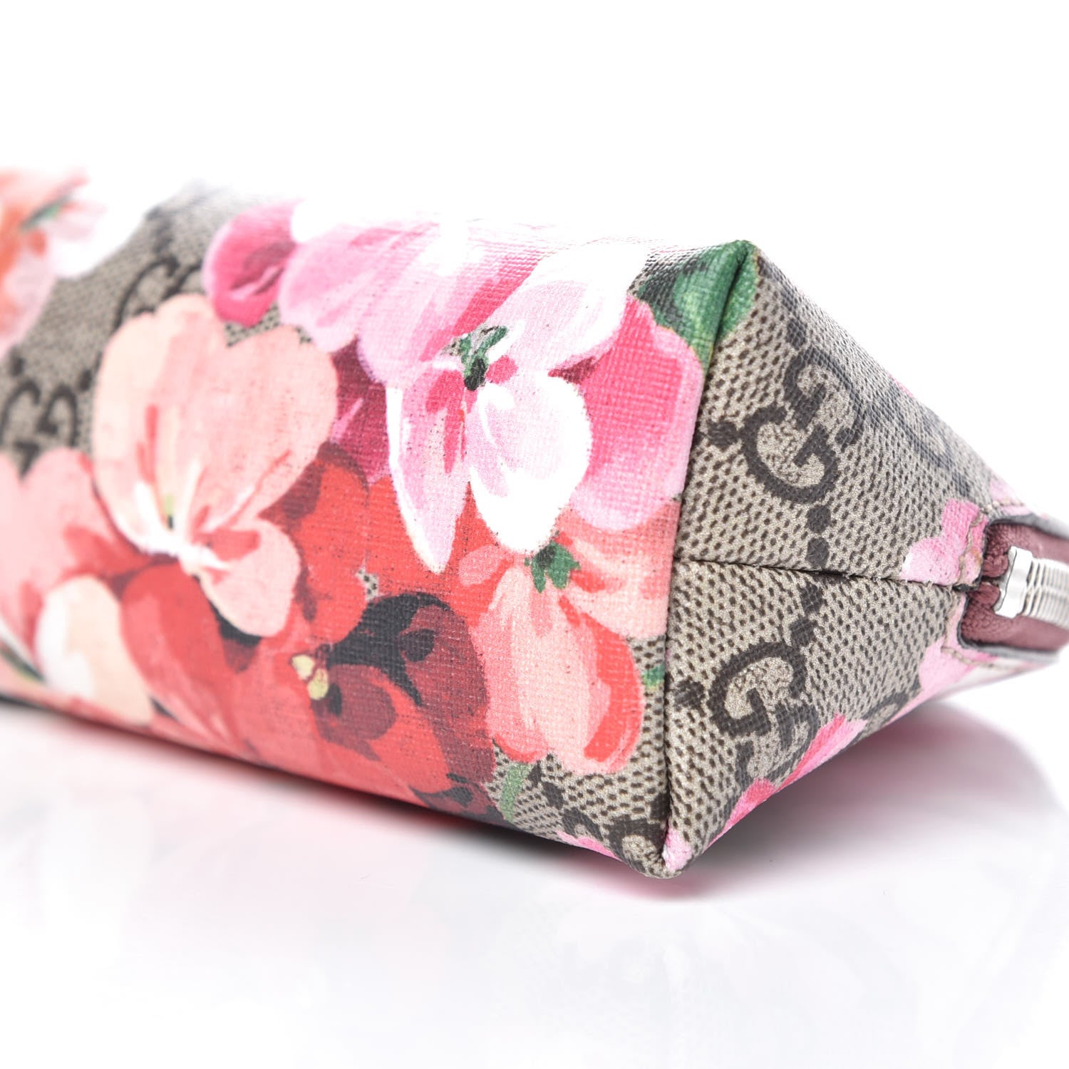 Gucci GG Supreme Monogram Blooms Small Pouch Cosmetic Case Beige Multicolor Dry Rose 9 of 9