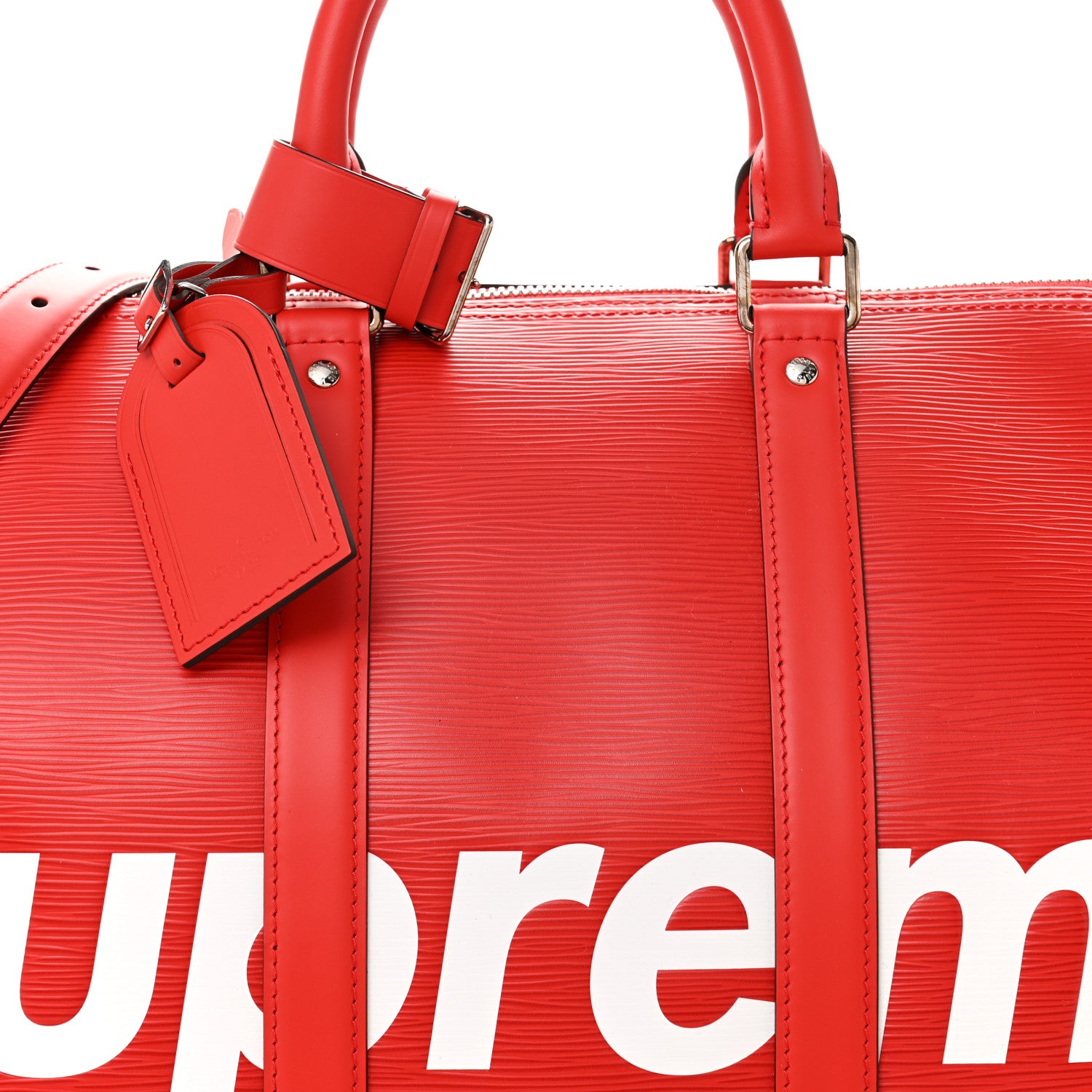 Louis Vuitton X Supreme Epi Keepall Bandouliere 45 Red 7 of 11