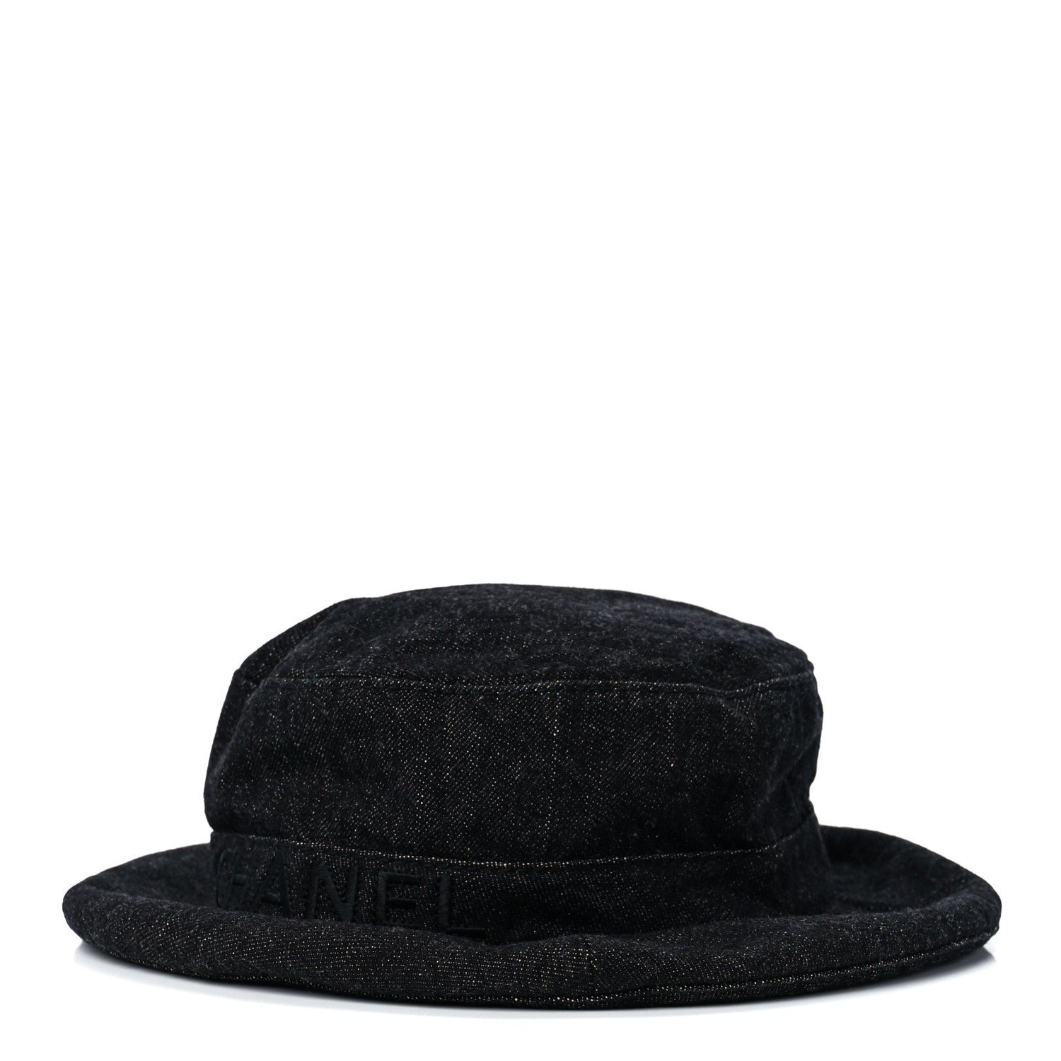 Chanel Denim Logo Bucket Hat S Black 1 of 7