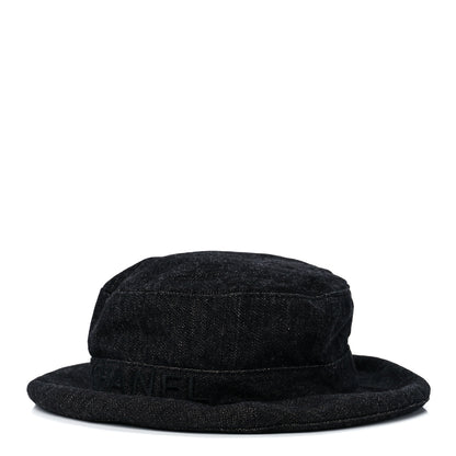 Chanel Denim Logo Bucket Hat S Black 1 of 7