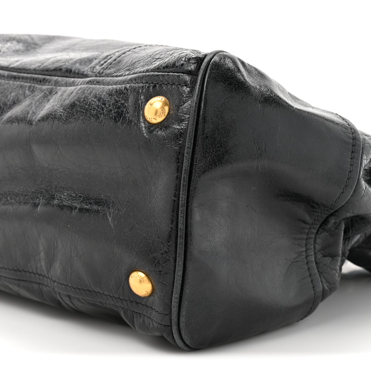 Vitello Shine Shopping Satchel Black