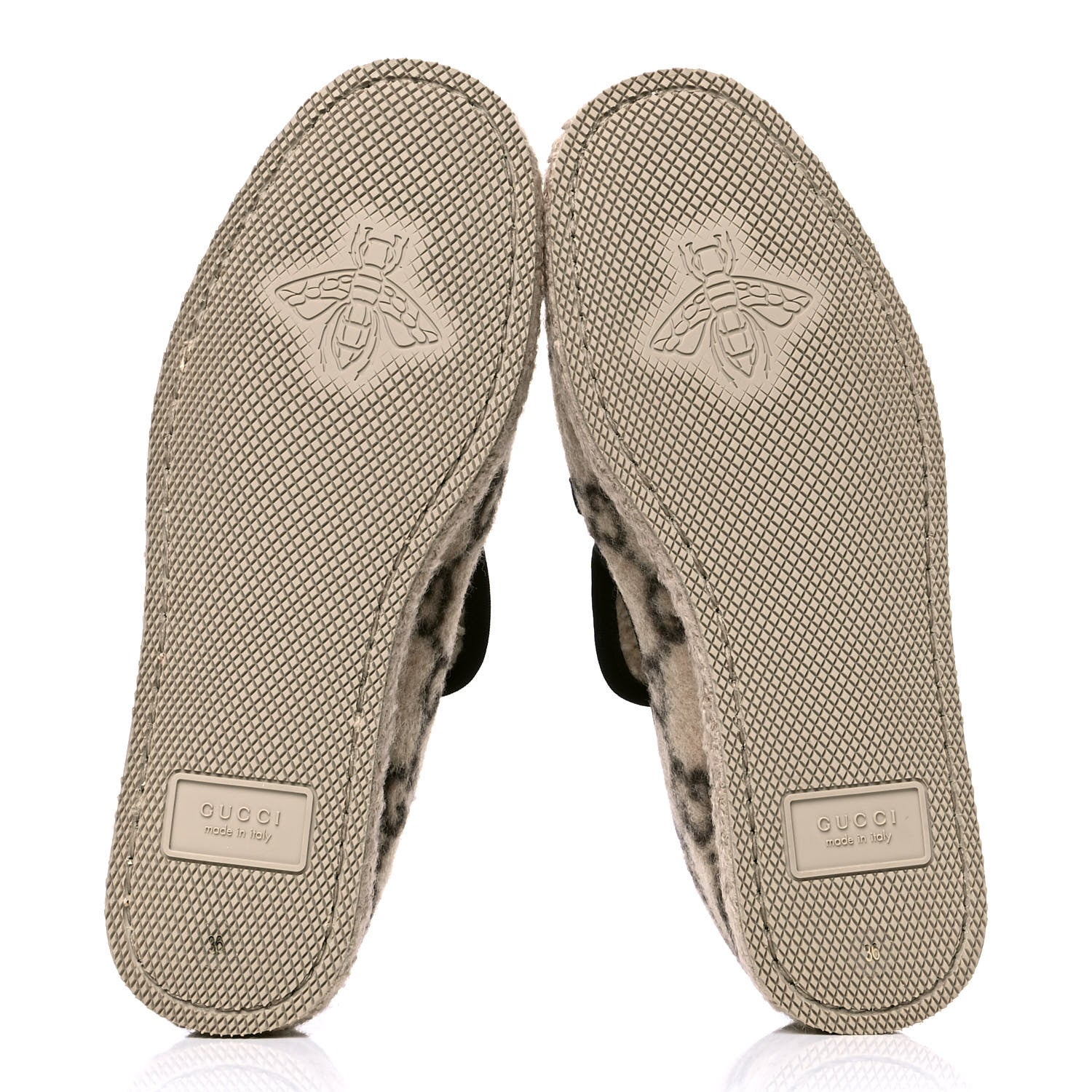 Gucci Covered Wool GG Monogram Womens Fria Horsebit Loafers 36 Beige Ebony Black Butterscotch 4 of 4