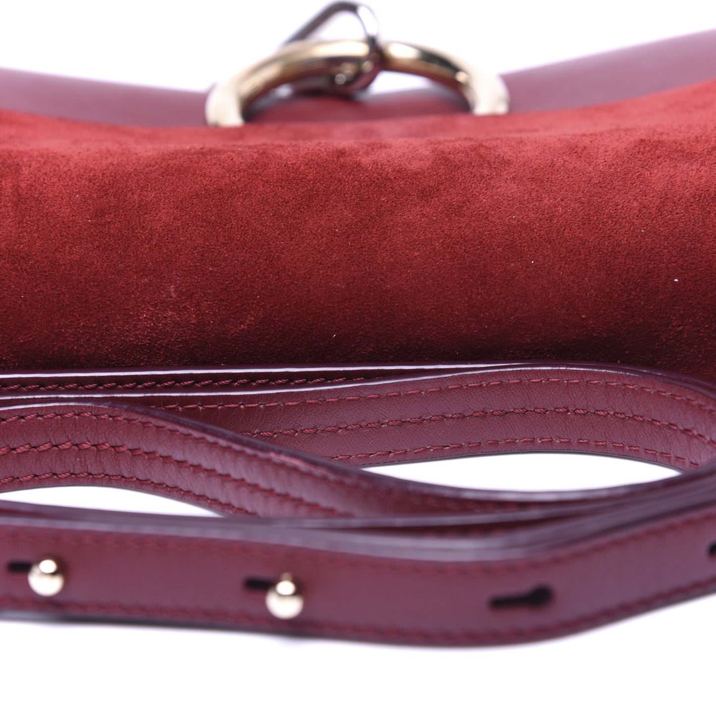 Suede Calfskin Small Faye Shoulder Bag Plum Purple