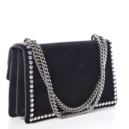 Gucci Suede Crystal Small Dionysus Shoulder Bag Black 4 of 11