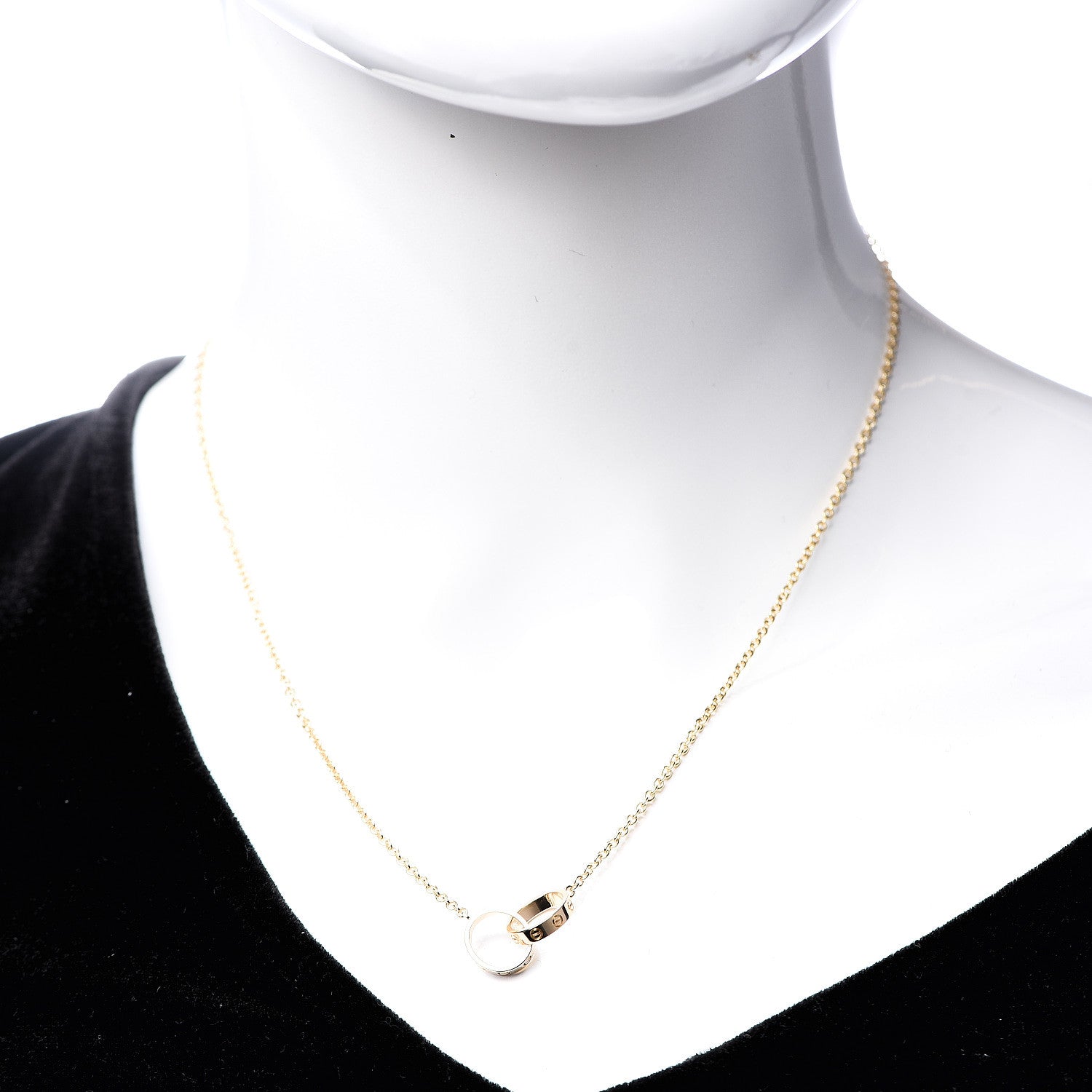 Cartier 18K Yellow Gold Interlocking LOVE Necklace 2 of 7