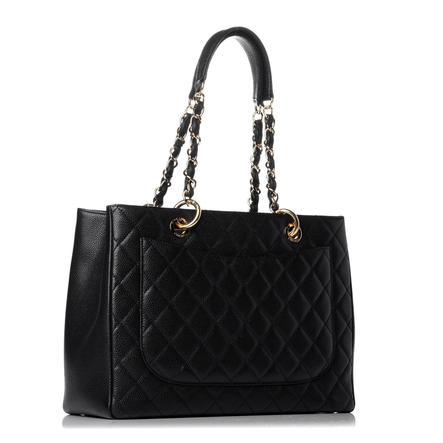 Caviar Quilted Grand Shopping Tote GST Black