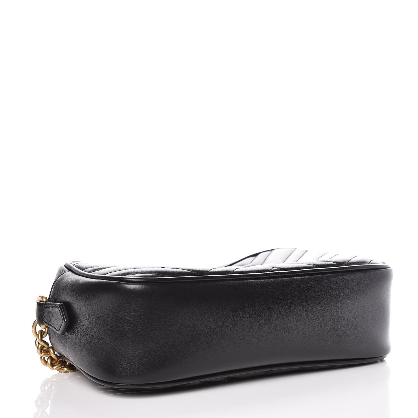 Calfskin Matelasse Small GG Marmont Chain Shoulder Bag Black