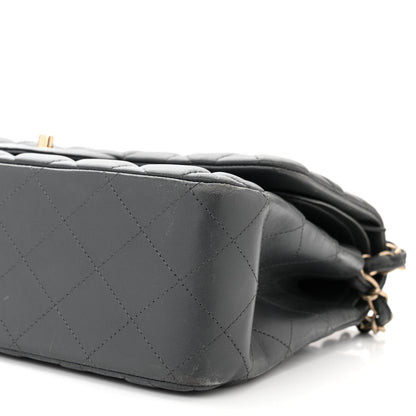 Chanel Lambskin Quilted Jumbo Double Flap Charcoal Grey 10 of 12