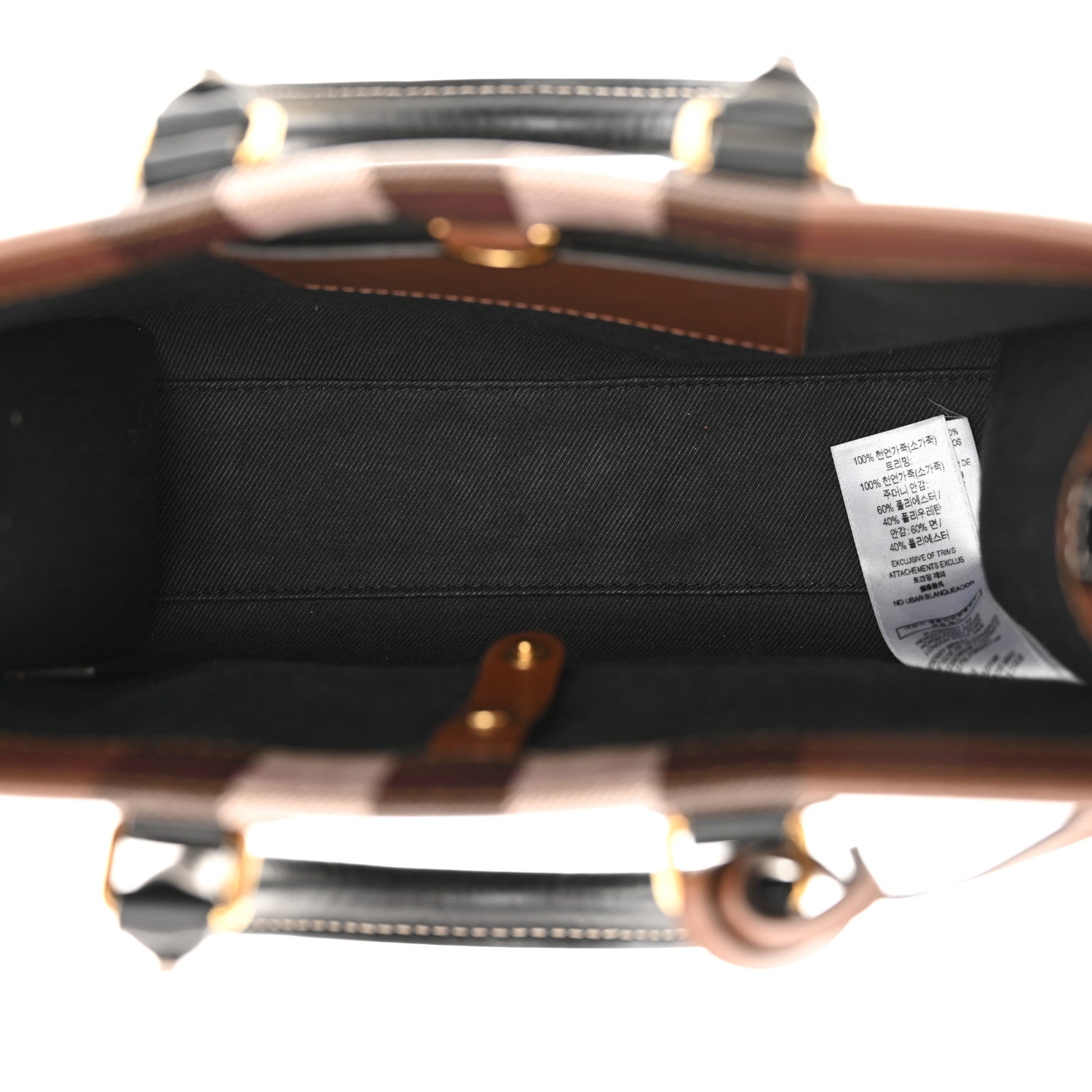 Burberry E-Canvas Check Calfskin Mini Freya Tote Dark Birch Brown 5 of 13