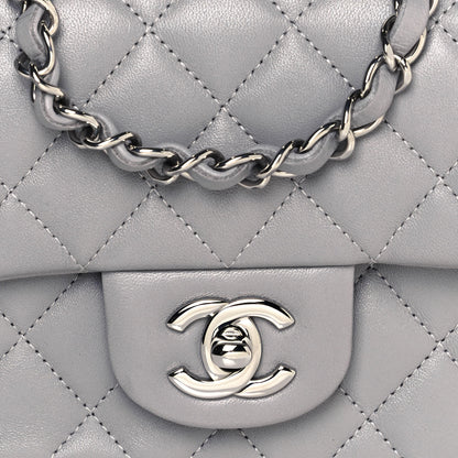 Chanel Lambskin Quilted Mini Rectangular Flap Grey 8 of 11