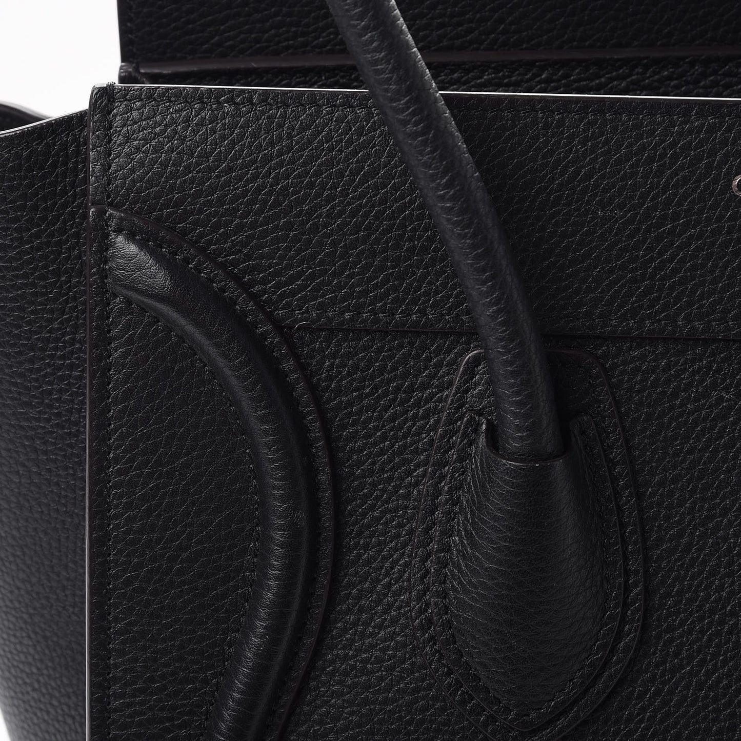 Drummed Calfskin Micro Luggage Black
