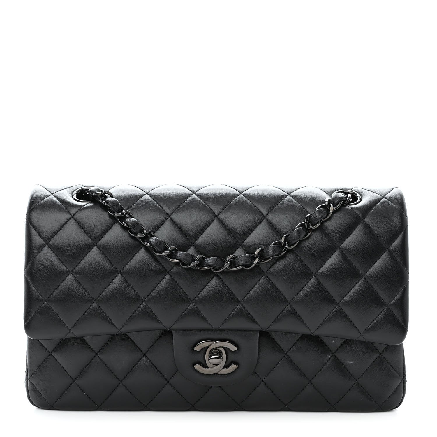 Chanel Lambskin Quilted Medium Double Flap So Black 1 of 15