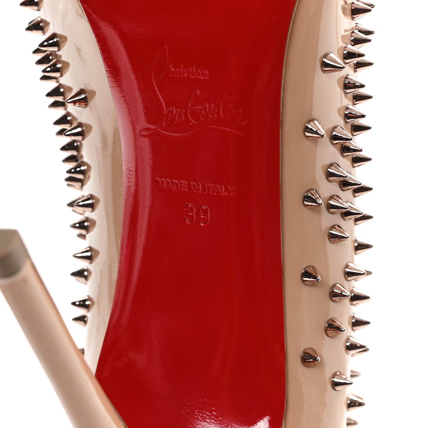 Patent Studded Escarpic 100 Pumps 39 Dou Dou Gold Rose