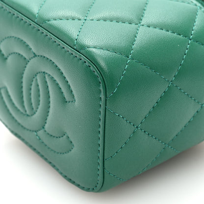 Chanel Lambskin Quilted Top Handle Mini Vanity Case With Chain Green 10 of 11