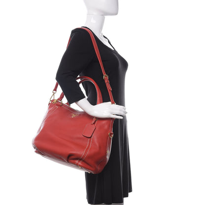 Prada Vitello Daino Satchel Fuoco 2 of 10