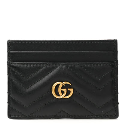 Gucci Calfskin Matelasse GG Marmont Card Holder Black 1 of 5