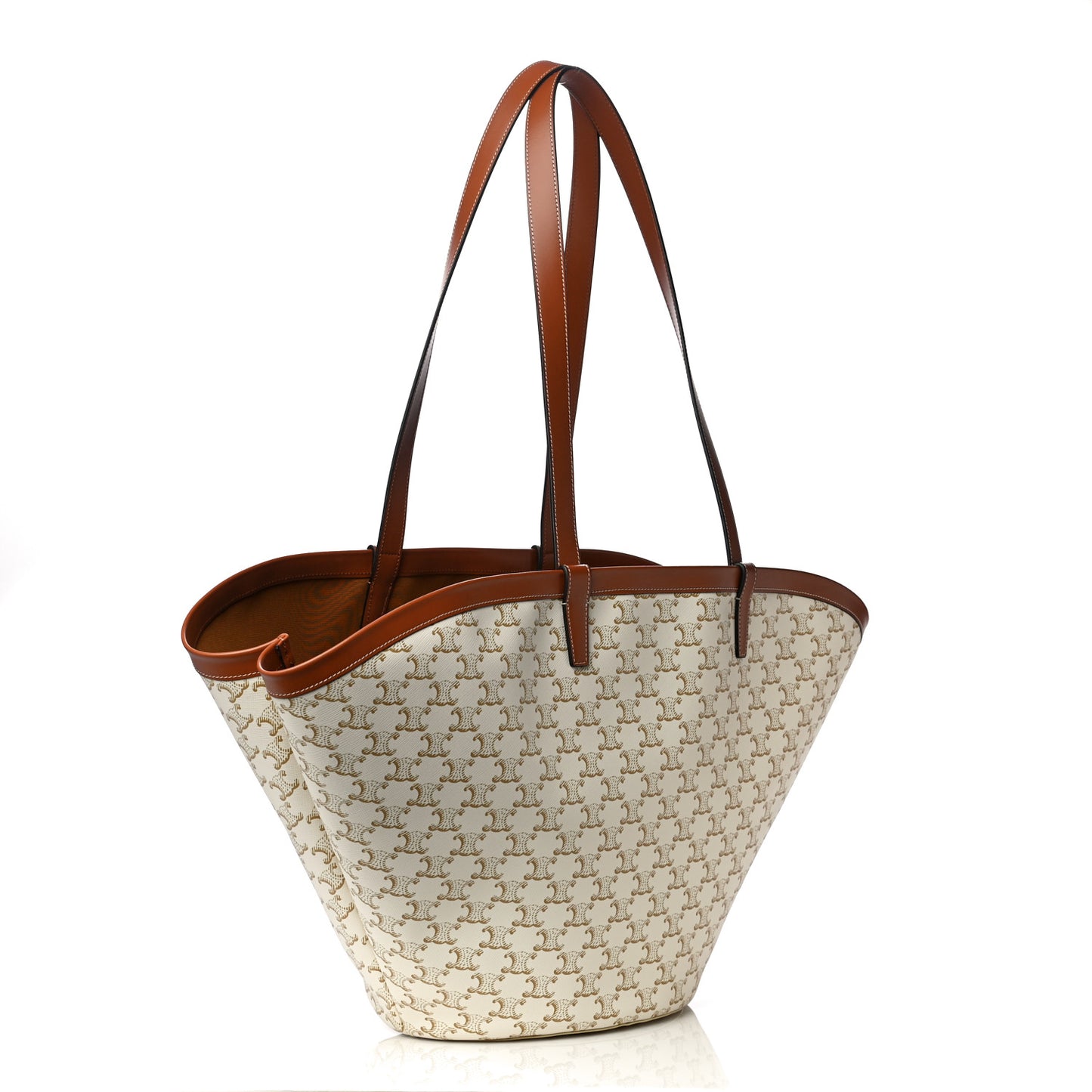 Calfskin Canvas Triomphe Large Couffin White