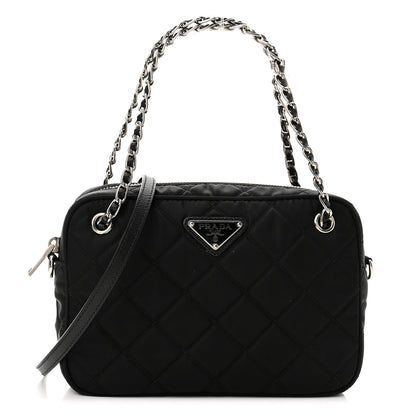 Prada Nylon Tessuto Impuntu Quilted Bandoliera Crossbody Bag Black 1 of 8