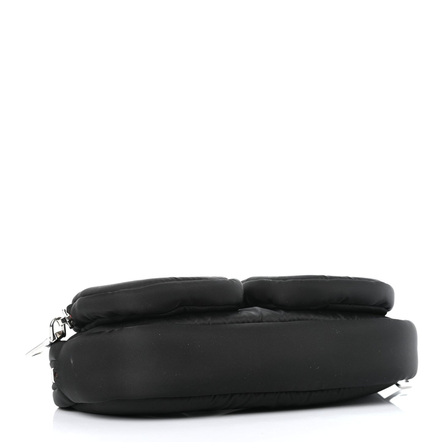 Tessuto Nylon Double Pocket Wristlet Pouch Black Fuoco