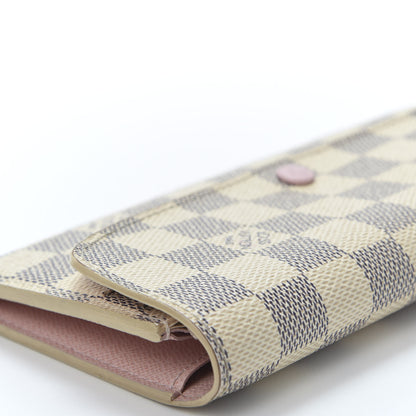 Louis Vuitton Damier Azur Emilie Wallet Rose Ballerine 7 of 11