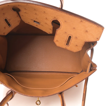 Hermes Ostrich Birkin 30 Gold 5 of 15