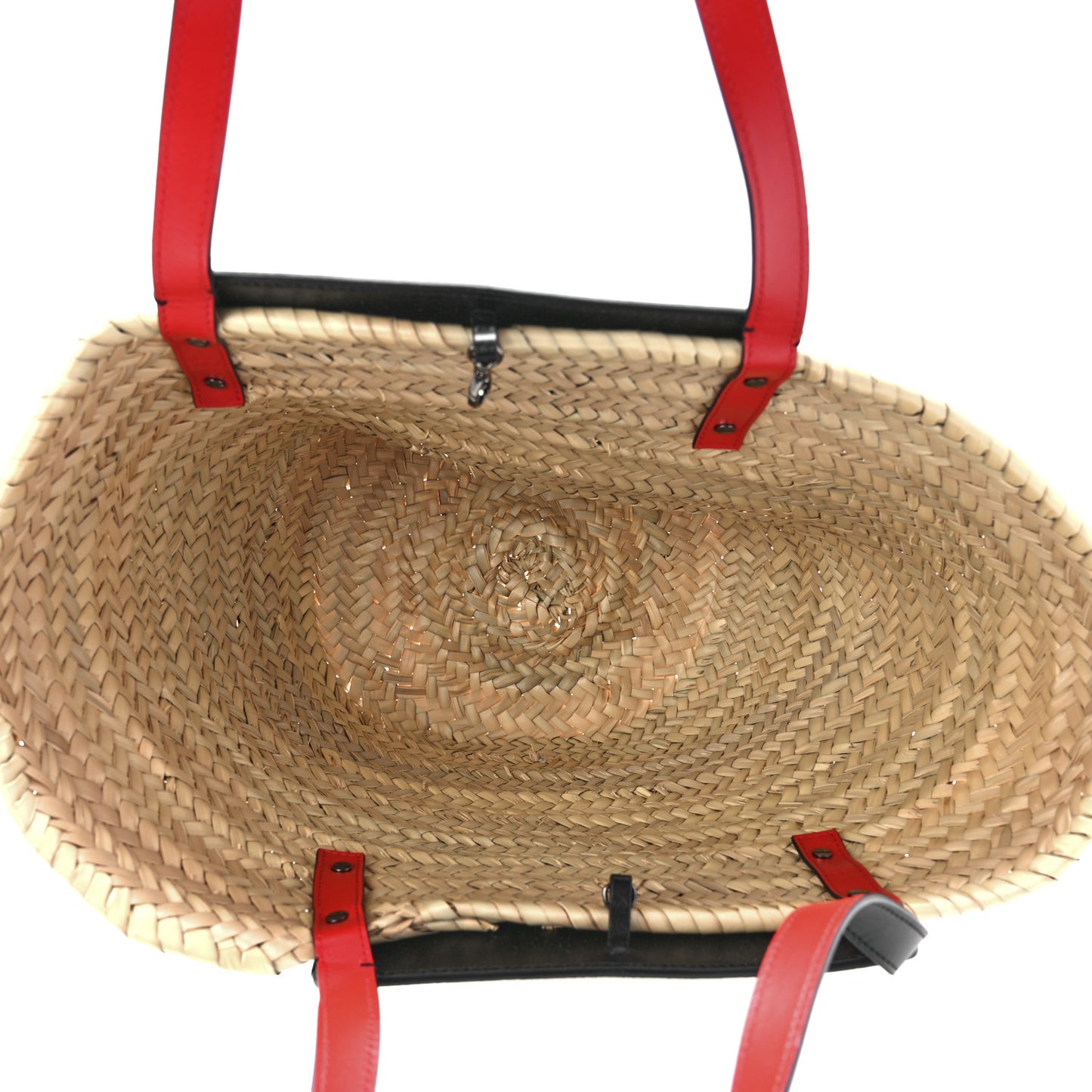 Woven Straw Loubishore Tote Black