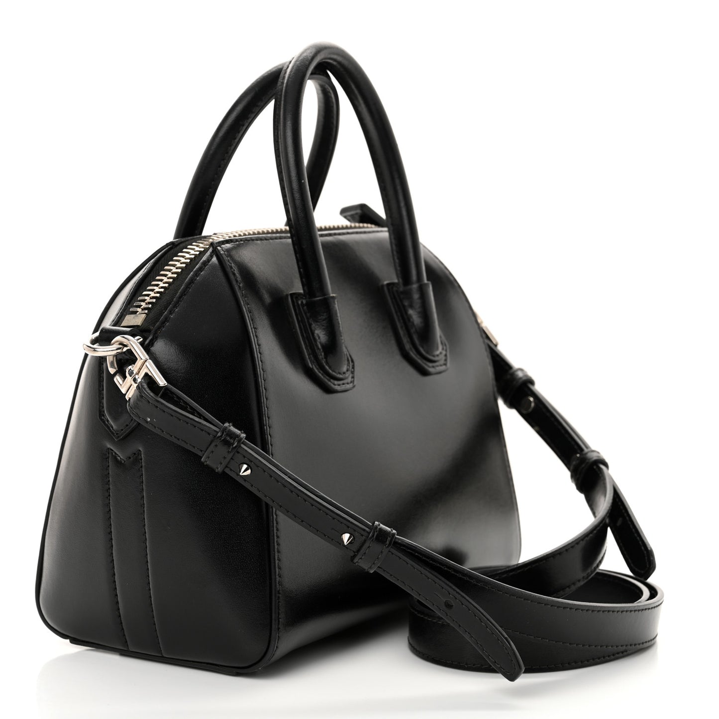 Shiny Lord Calfskin Mini Antigona Black