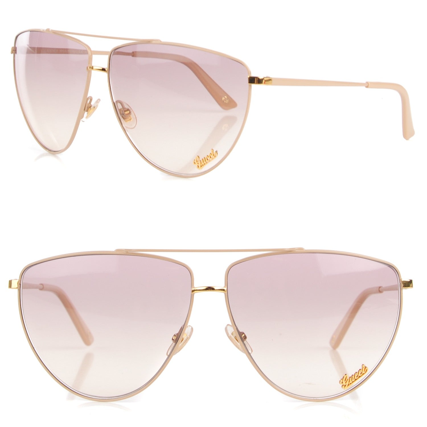 Gucci Oval Frame Aviator Sunglasses 2909/S Powder Beige 1 of 5