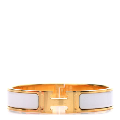 Hermes Enamel Narrow Clic Clac H Bracelet PM White 1 of 3