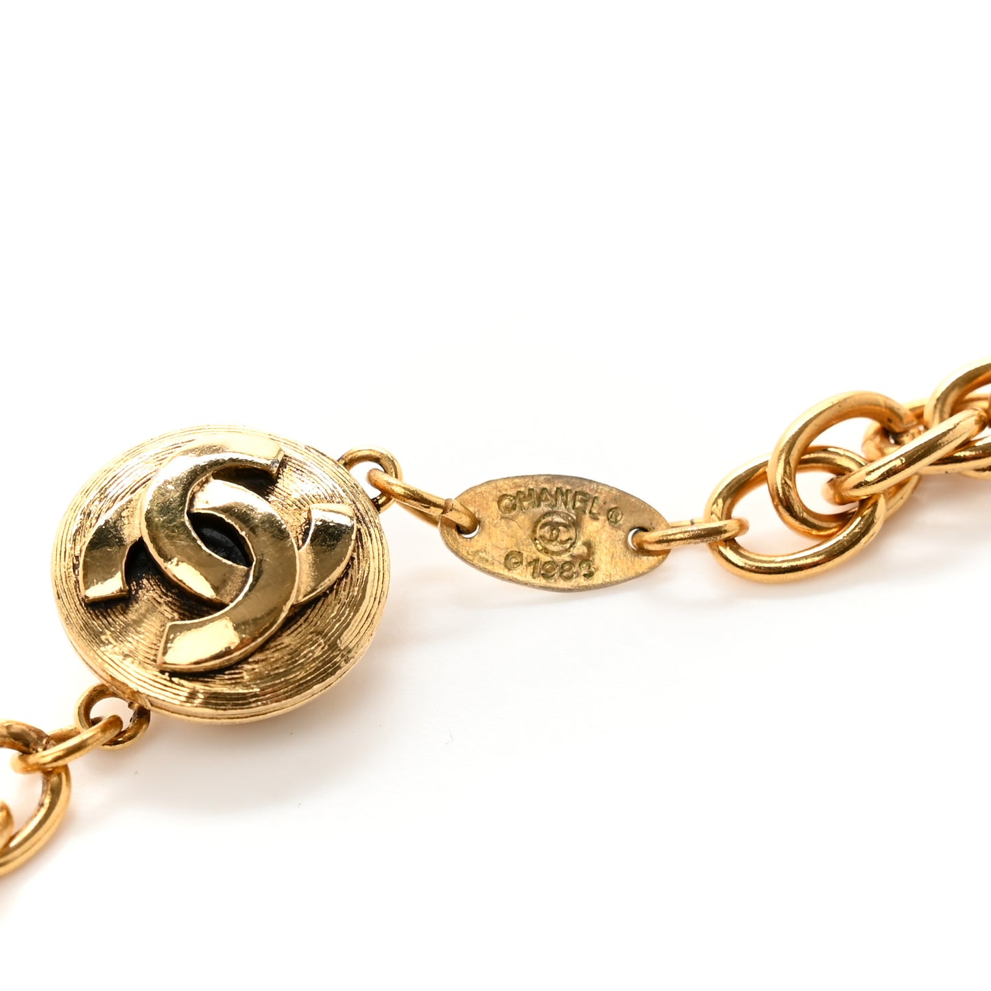 Metal Chain CC Belt Gold